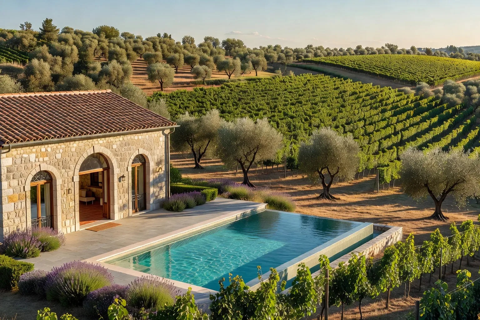 Villa de vacances en Istrie avec piscine et vue sur les vignes