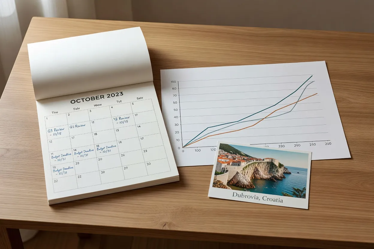 Graphique stylisé de l'évolution des prix de location en Croatie au fil des mois