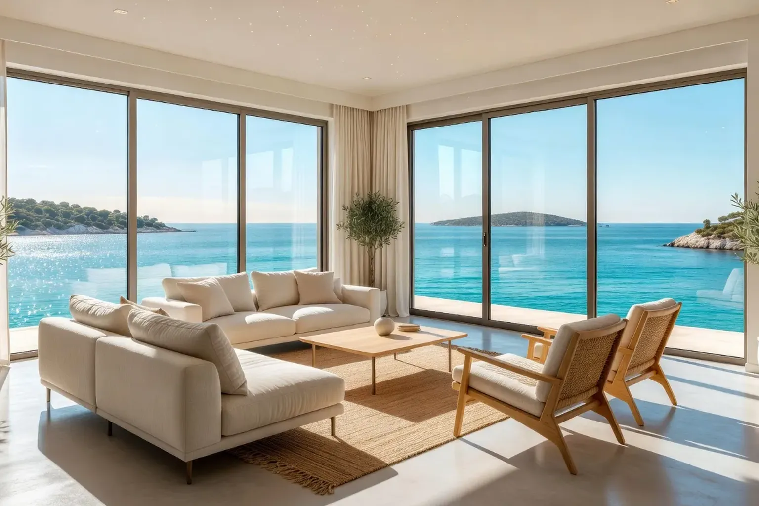 Terrasse d'un logement croate avec vue sur la mer, contexte d'une location saisonnière