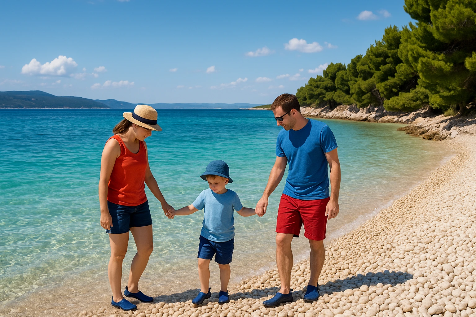 Location familiale en Istrie avec équipements bébé et terrasse ombragée